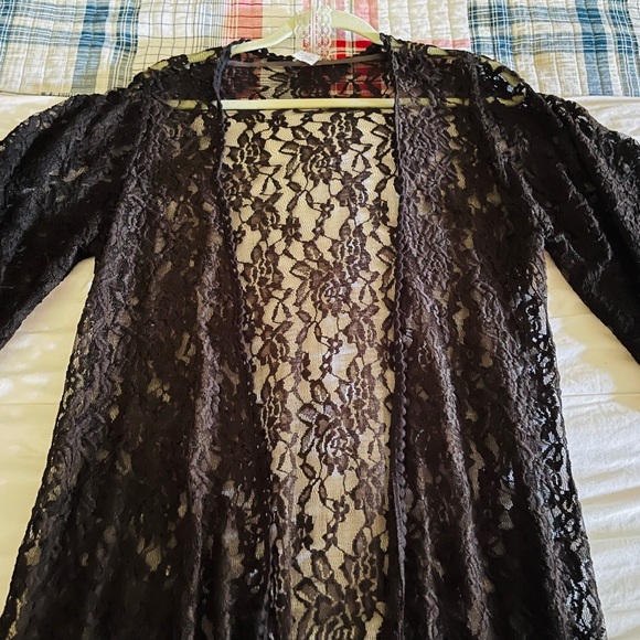 Mauve Black Lacy Kimono… Sz L 🖤 - Picture 8 of 8